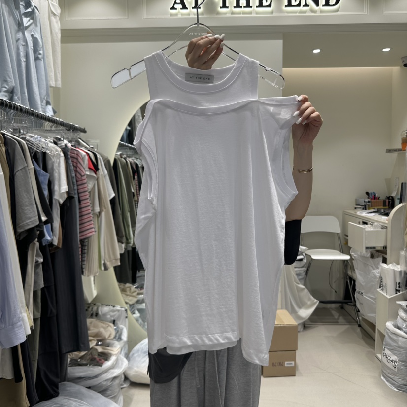 AT THE END東大門㊣直郵女士新款真品推薦吊帶背心假兩件AT THE END吊帶/背心