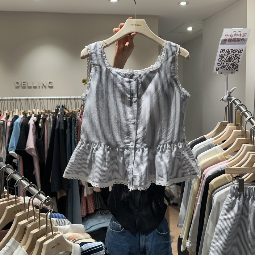 DELLING東大門㊣實拍女士新款真品休閑熱賣25春夏時尚吊帶背心DELLING吊帶/背心圖色2