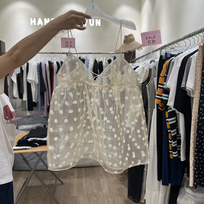 HANSUNGHYUN東大門㊣實拍女裝新品真品人氣職業吊帶背心緊身HANSUNGHYUN吊帶/背心圖色1