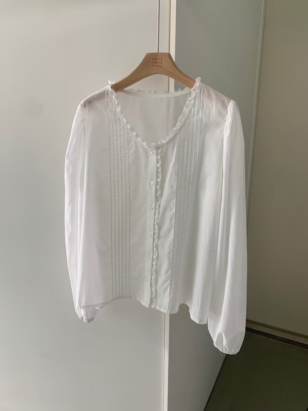 PYT-ot東大門㊣直郵女裝新品25春夏熱賣推薦休閑襯衫蕾絲衫pretty young thing襯衫/蕾絲衫
