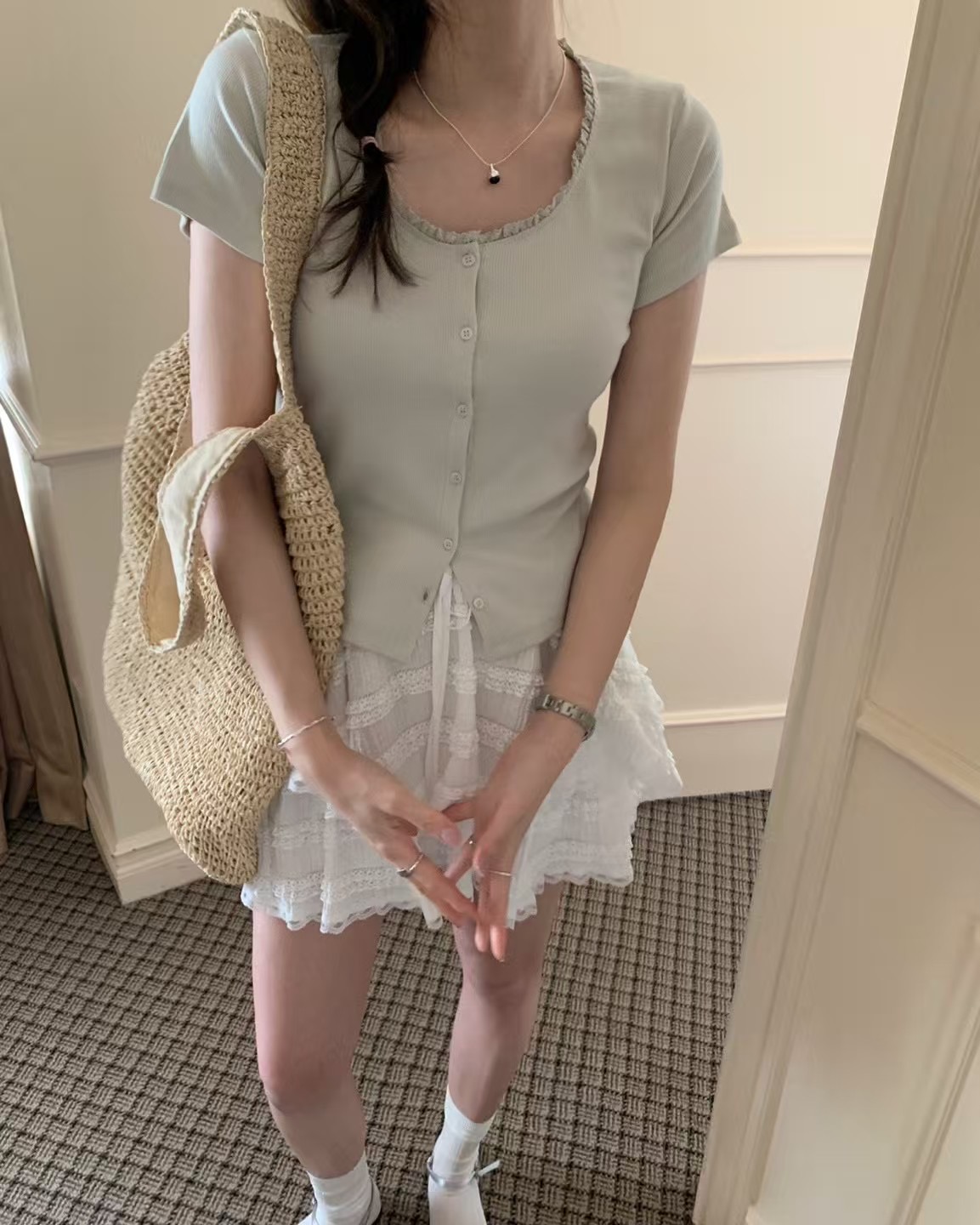 PYT-ot東大門㊣代購女裝新款職業人氣時尚25春夏熱賣針織衫pretty young thing針織衫圖色1
