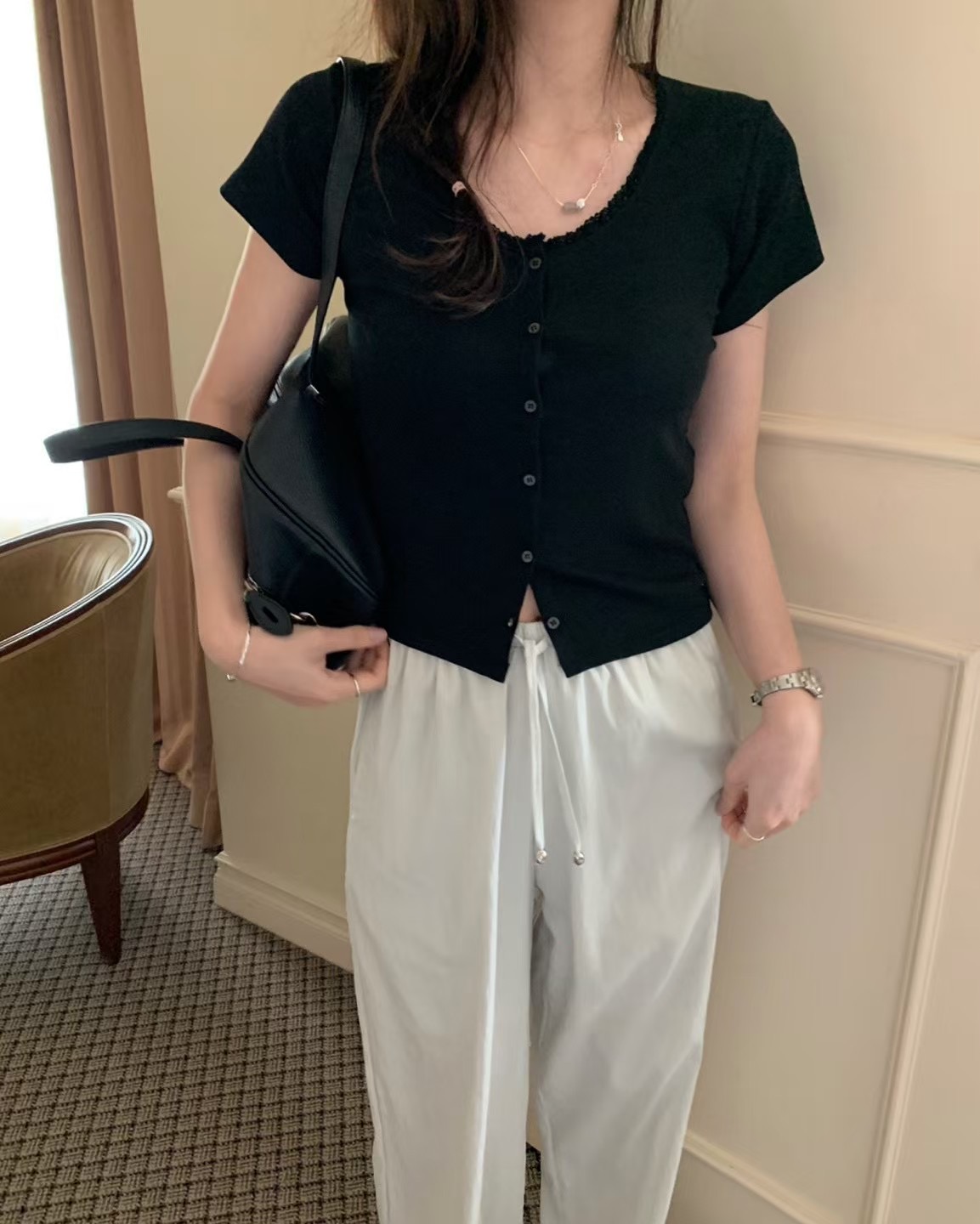 PYT-ot東大門㊣代購女裝新款職業人氣時尚25春夏熱賣針織衫pretty young thing針織衫圖色2