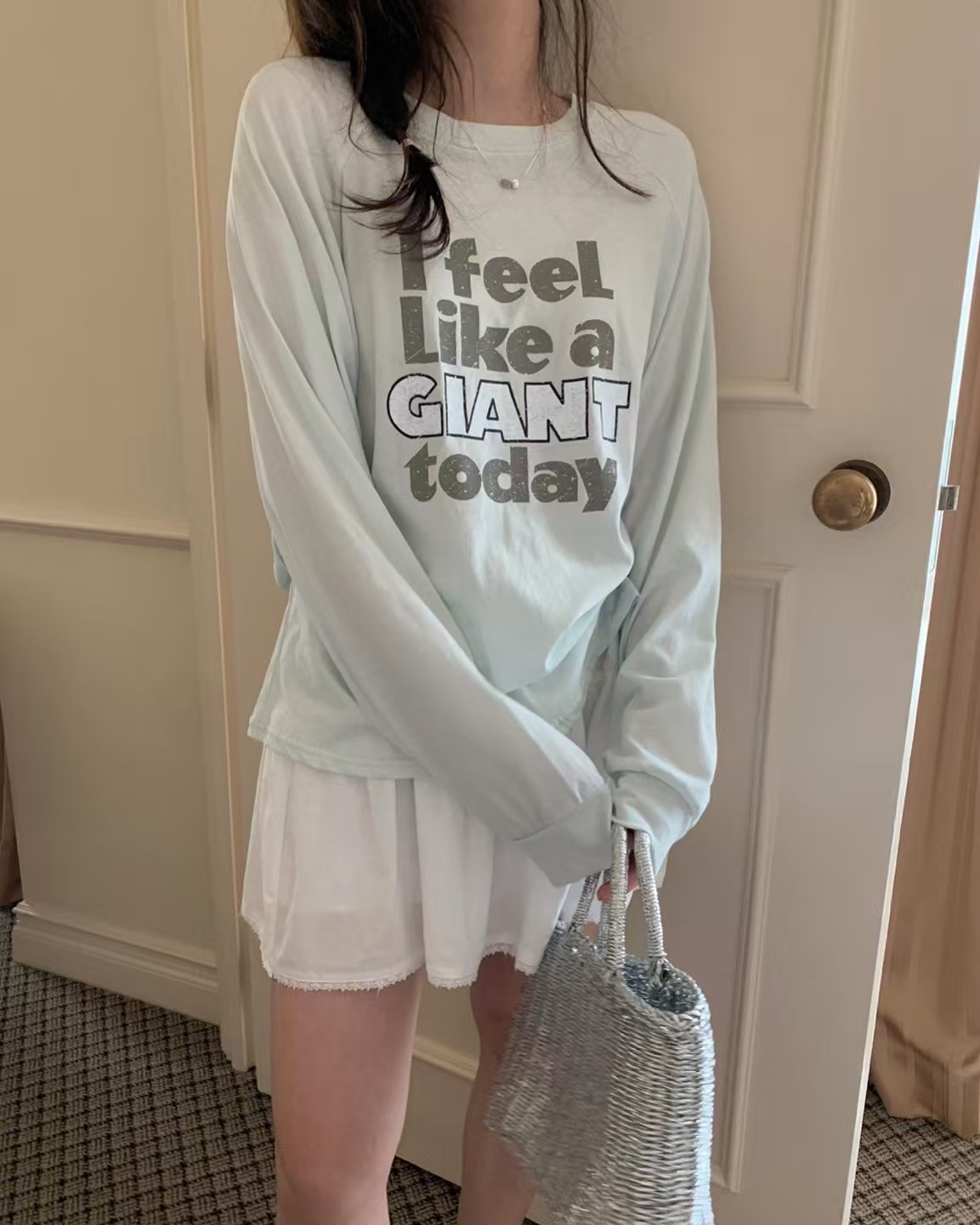 PYT-ot東大門㊣實拍女裝新品職業時尚25春夏休閑人氣長袖T恤pretty young thing長袖T恤