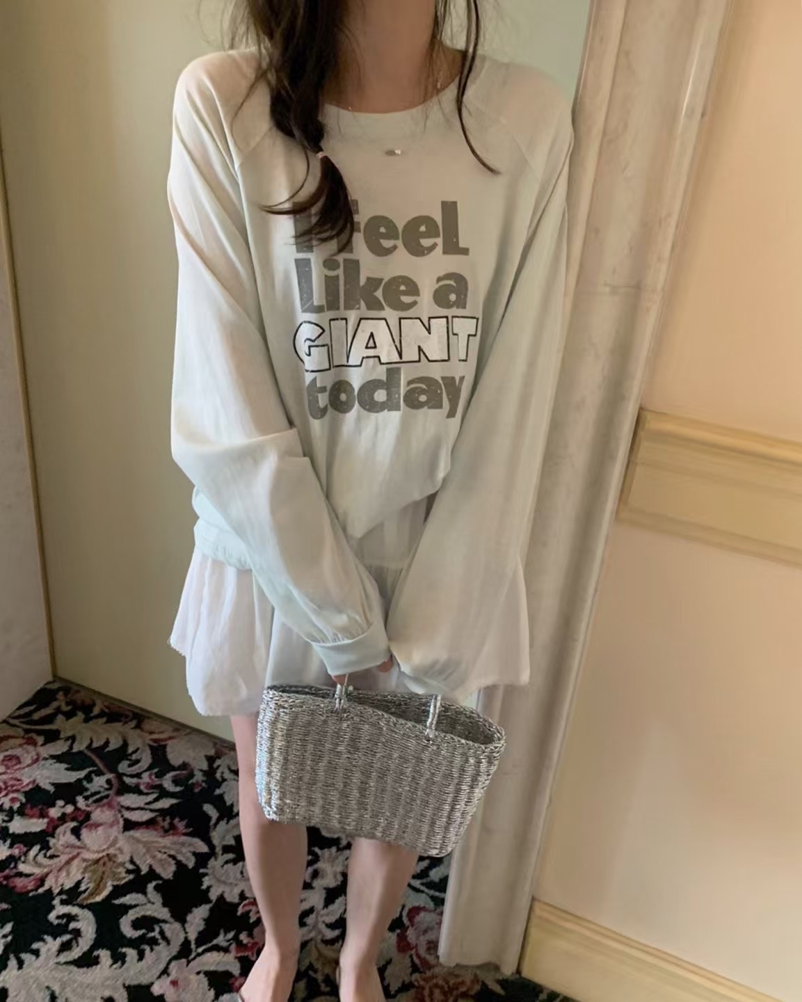 PYT-ot東大門㊣實拍女裝新品職業時尚25春夏休閑人氣長袖T恤pretty young thing長袖T恤圖色1