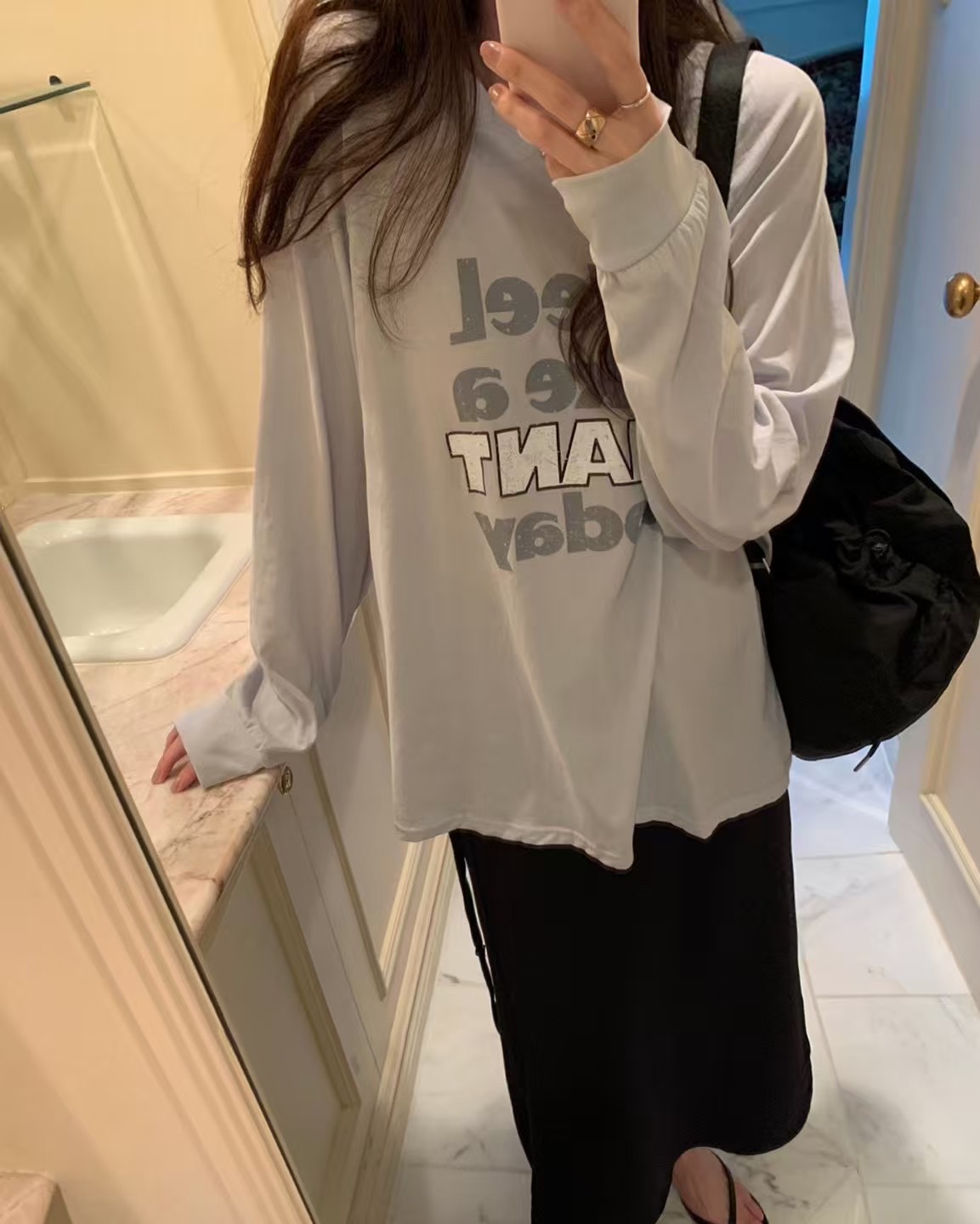 PYT-ot東大門㊣實拍女裝新品職業時尚25春夏休閑人氣長袖T恤pretty young thing長袖T恤圖色3