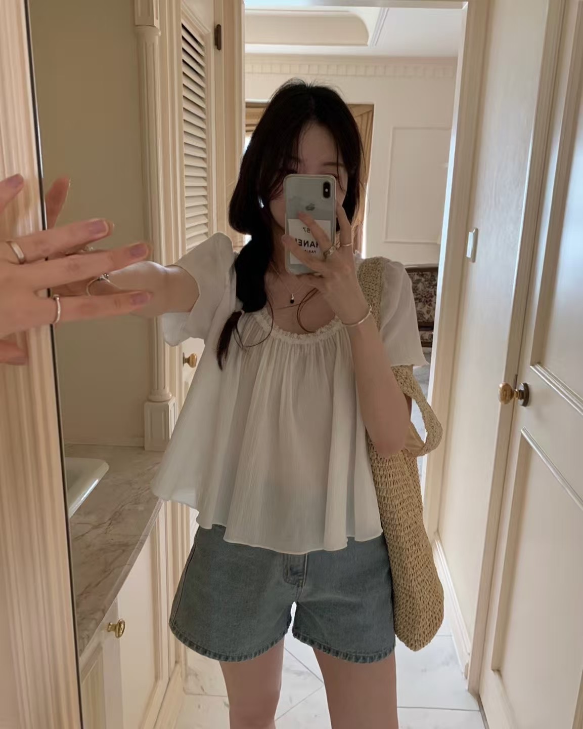 PYT-ot東大門㊣實拍女裝新品職業25春夏推薦人氣襯衫蕾絲衫pretty young thing襯衫/蕾絲衫