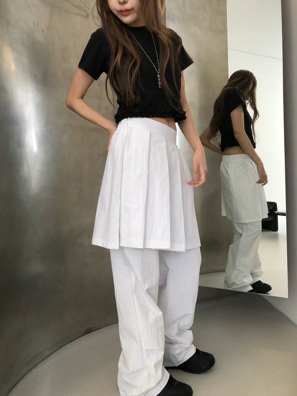 VIVID東大門㊣代購女士新款推薦時尚真品人氣職業休閑裙褲褶皺VIVID裙褲