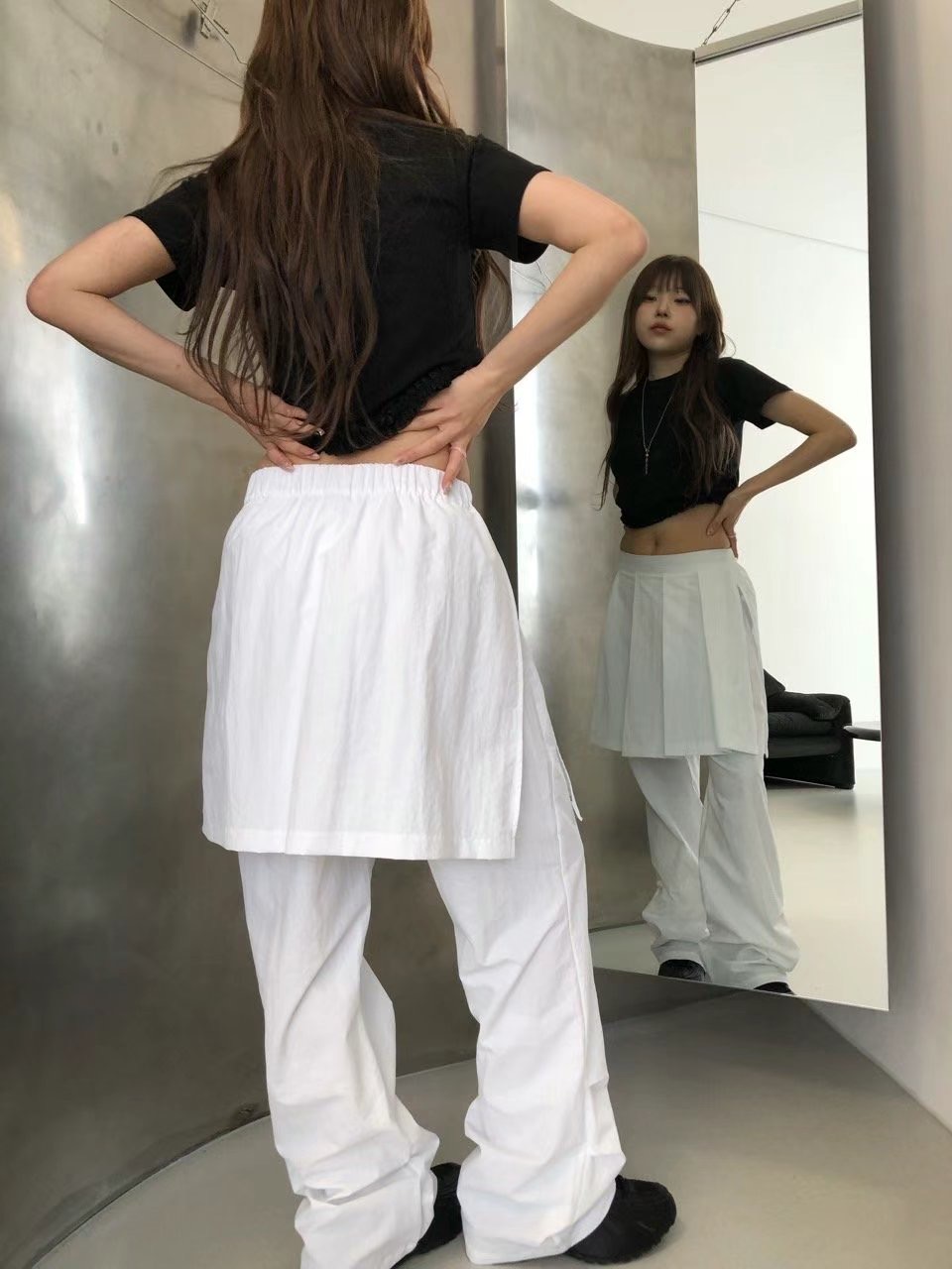 VIVID東大門㊣代購女士新款推薦時尚真品人氣職業休閑裙褲褶皺VIVID裙褲
