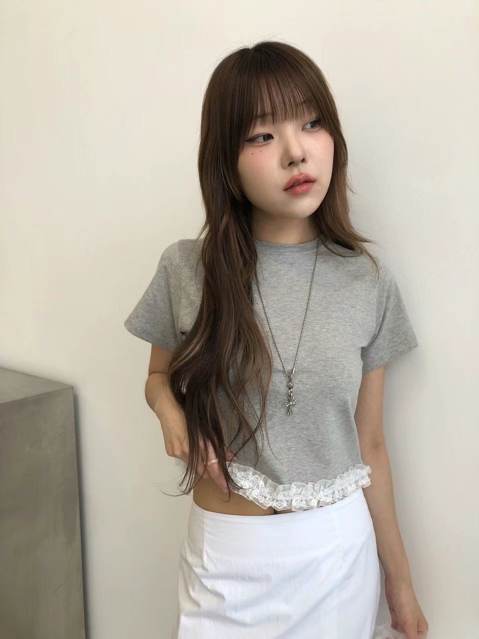 VIVID東大門㊣實拍女裝新款時尚休閑人氣熱賣推薦真品T恤蕾絲VIVIDT恤