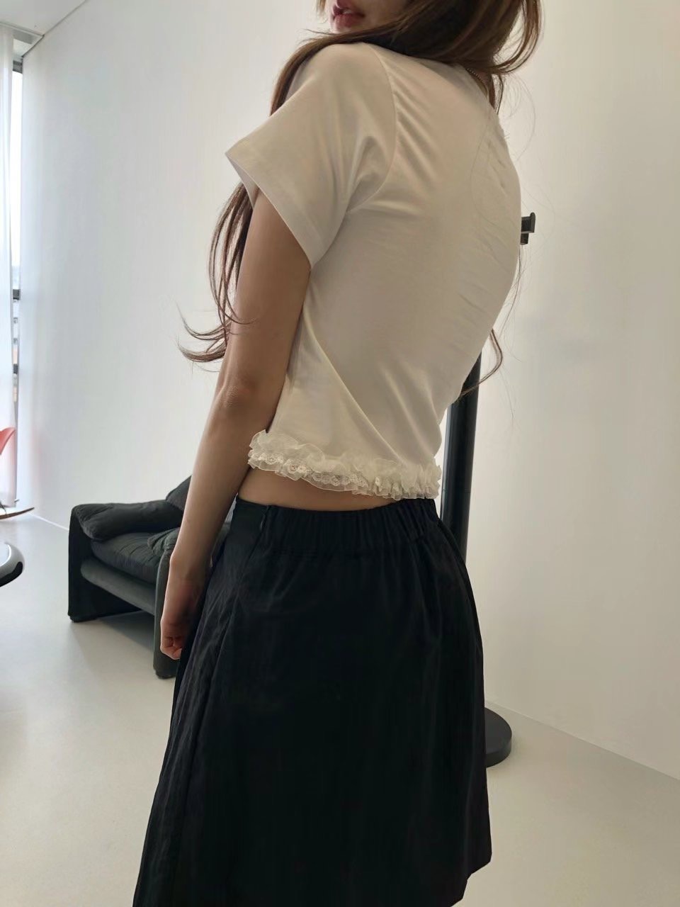VIVID東大門㊣實拍女裝新款時尚休閑人氣熱賣推薦真品T恤蕾絲VIVIDT恤