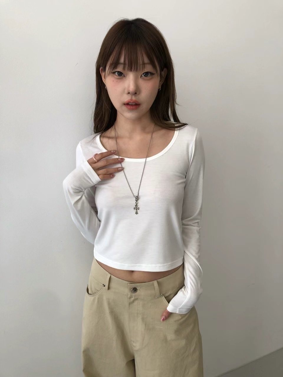 VIVID東大門㊣實拍女士新品人氣時尚25春夏熱賣真品長袖T恤VIVID長袖T恤