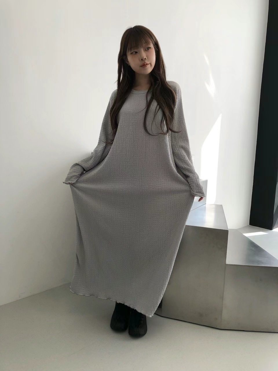 VIVID東大門㊣代購女裝新品時尚職業25春夏推薦真品連衣裙長款VIVID連衣裙