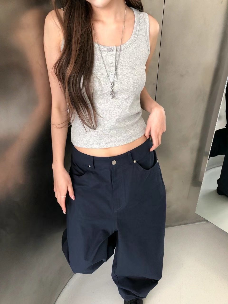 VIVID韓國代購㊣女裝新款熱賣人氣25春夏職業時尚推薦休閑褲VIVID休閑褲