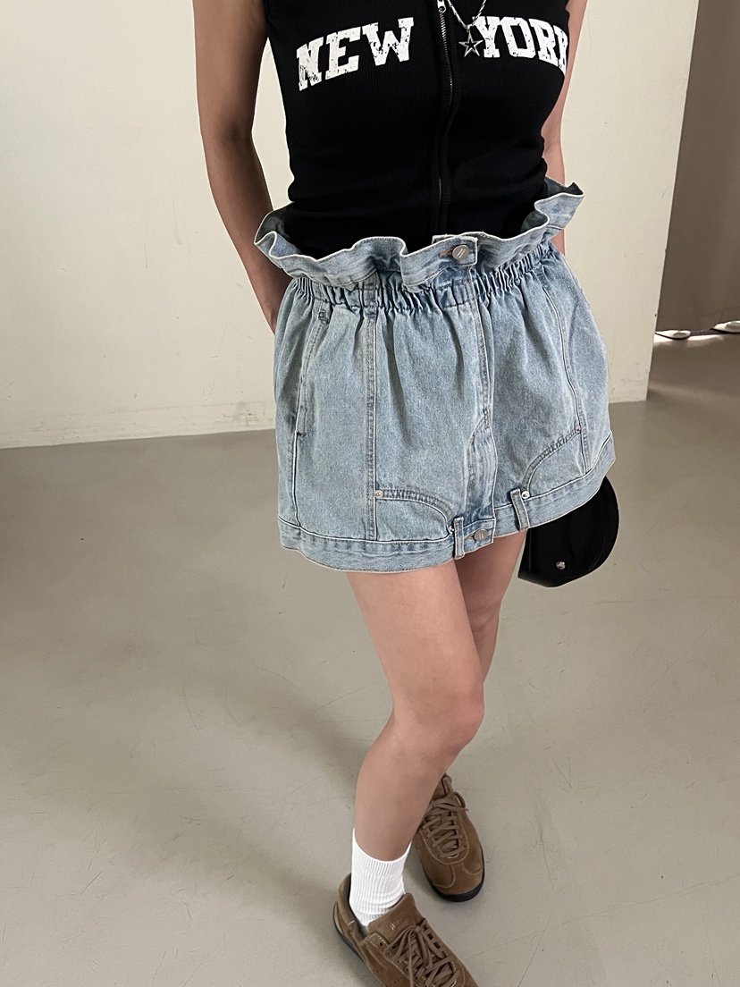 SUNDER MARKET東大門㊣代購女士新款休閑25春夏推薦短裙綁帶SUNDER MARKET短裙