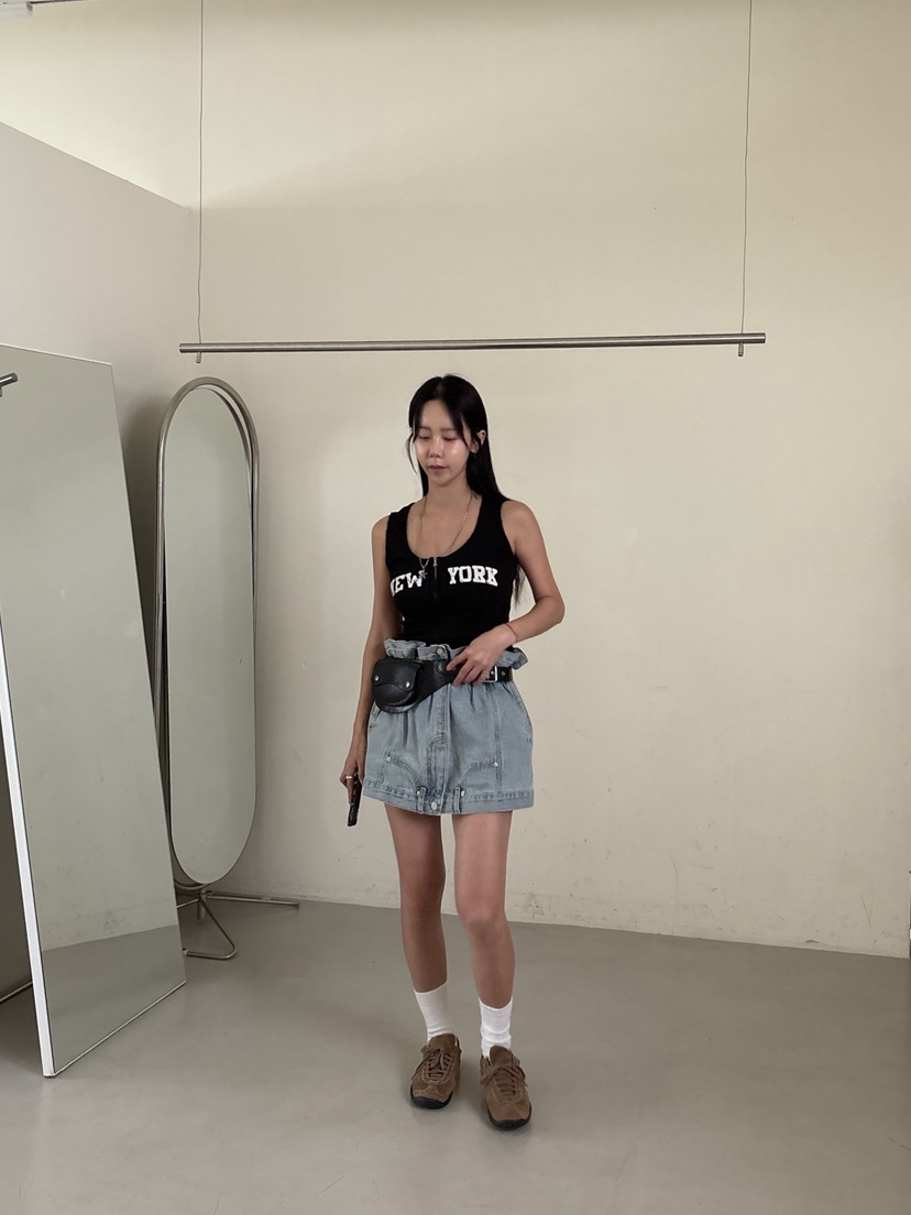 SUNDER MARKET東大門㊣代購女士新款休閑25春夏推薦短裙綁帶SUNDER MARKET短裙