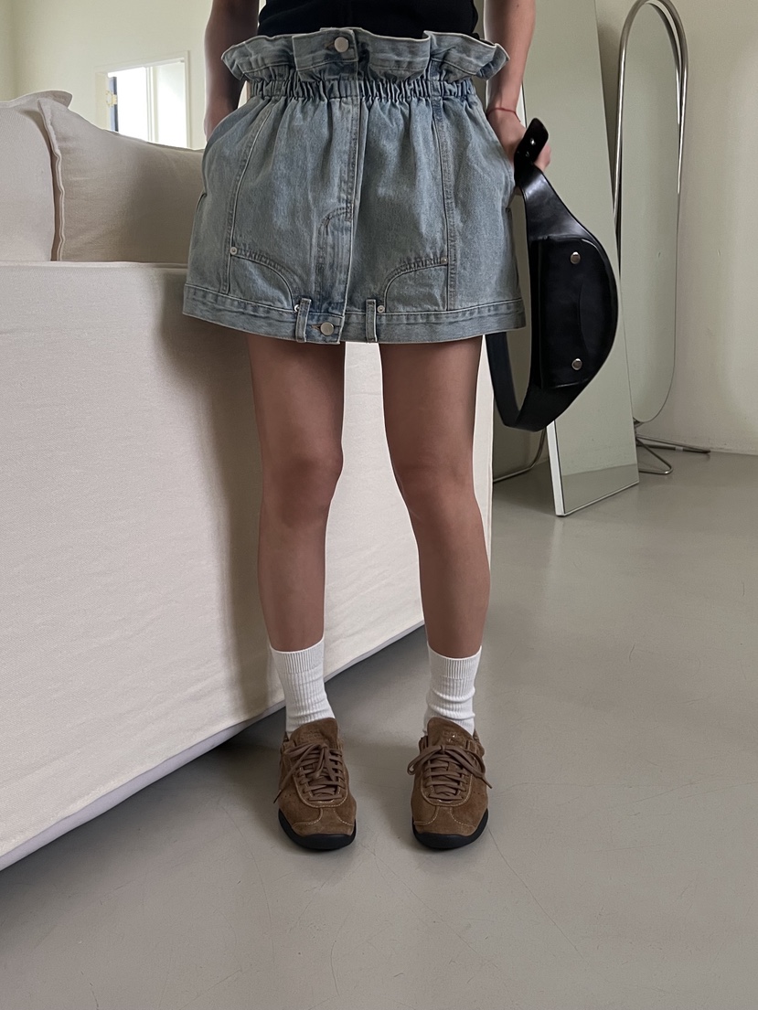 SUNDER MARKET東大門㊣代購女士新款休閑25春夏推薦短裙綁帶SUNDER MARKET短裙