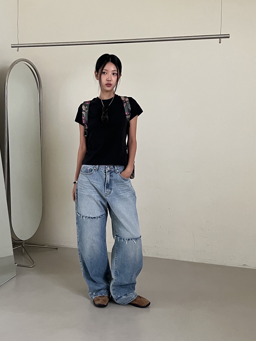 SUNDER MARKET東大門㊣實拍女裝新款職業25春夏熱賣真品T恤SUNDER MARKETT恤