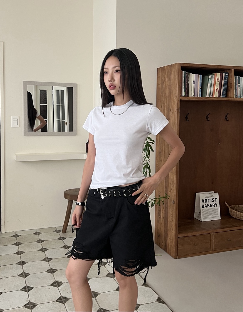 SUNDER MARKET東大門㊣實拍女裝新款職業25春夏熱賣真品T恤SUNDER MARKETT恤