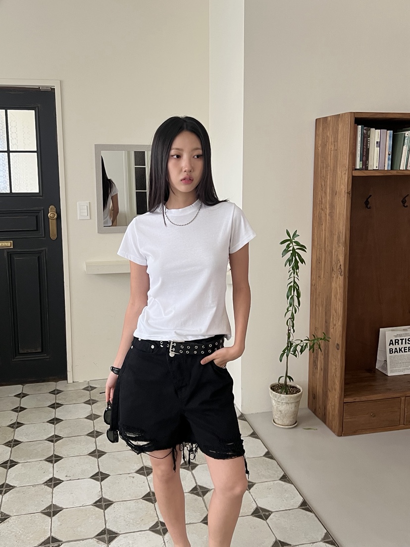SUNDER MARKET東大門㊣實拍女裝新款職業25春夏熱賣真品T恤SUNDER MARKETT恤
