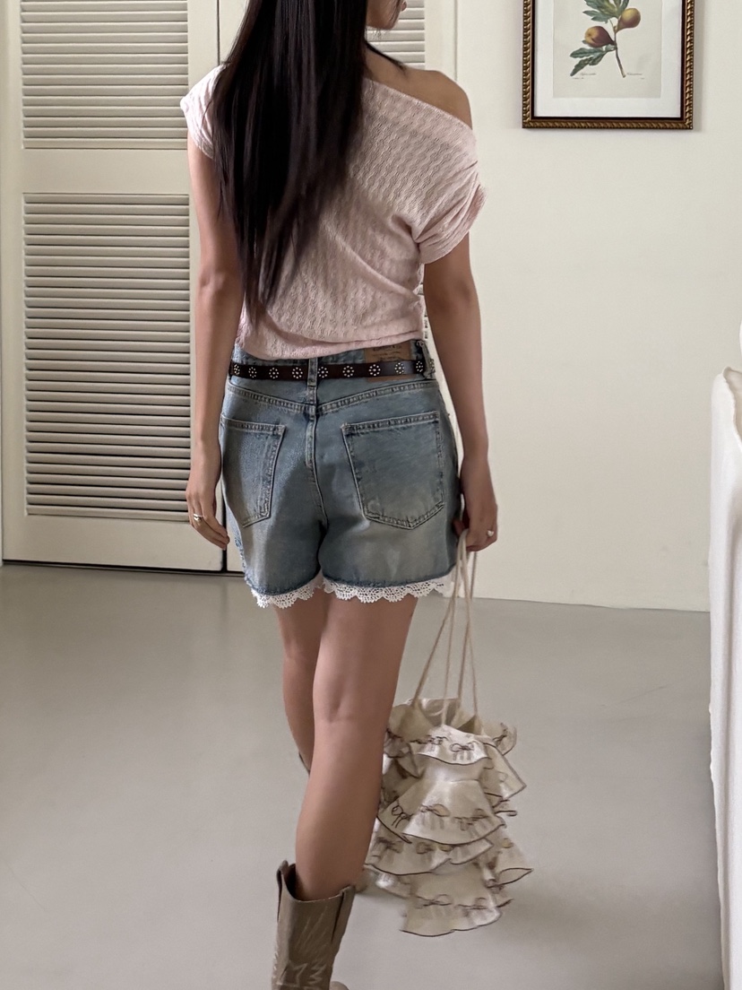 SUNDER MARKET韓國代購㊣女裝新品職業推薦25春夏短褲蕾絲SUNDER MARKET短褲