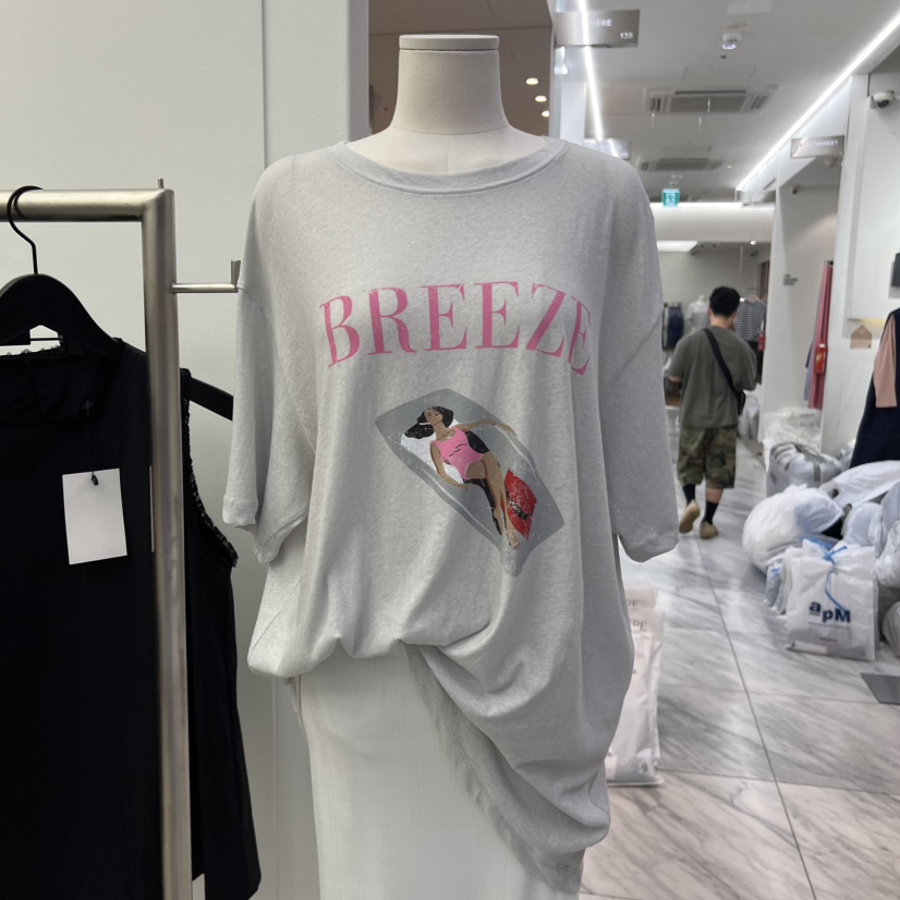 THE WAVE東大門㊣直郵女士新品25春夏熱賣真品休閑時尚T恤THE WAVET恤圖色1
