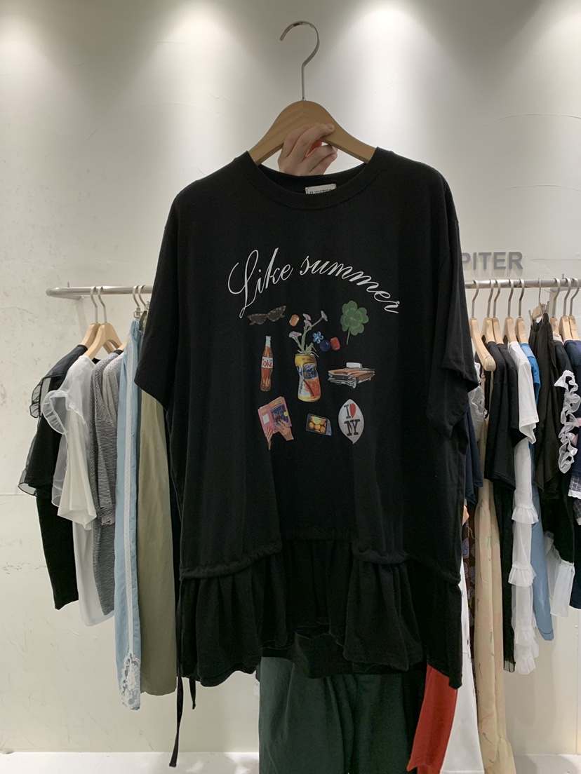 JUPITER韓國直郵㊣女裝新品真品熱賣職業休閑推薦時尚T恤喇叭JUPITERT恤圖色2