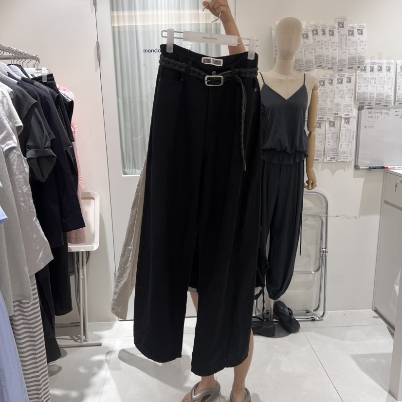 MONDAY TO SUNDAY東大門㊣實拍女裝新品熱賣休閑褲不含腰帶亞麻MONDAY TO SUNDAY休閑褲圖色2
