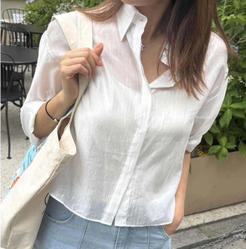 JUJU韓國直郵㊣女士新款真品休閑時尚推薦人氣25春夏襯衫蕾絲衫JUJU襯衫/蕾絲衫