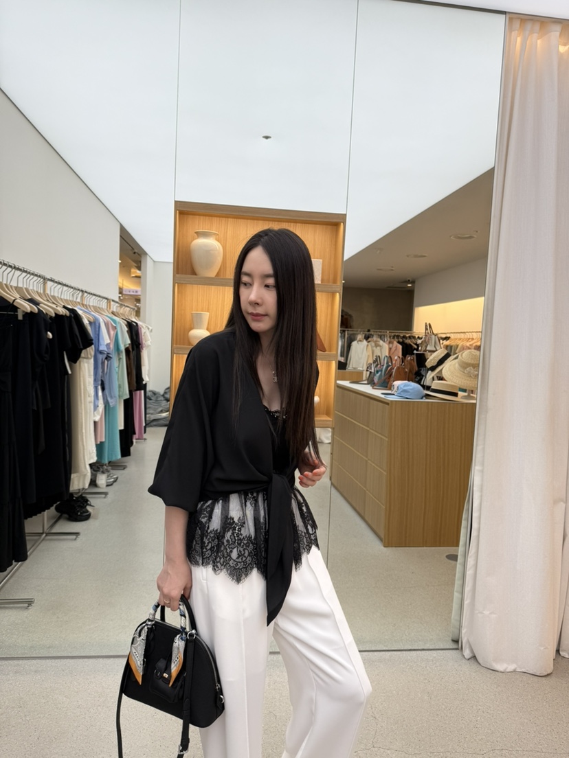 JUJU韓國直郵㊣女士新款真品休閑時尚推薦人氣25春夏襯衫蕾絲衫JUJU襯衫/蕾絲衫