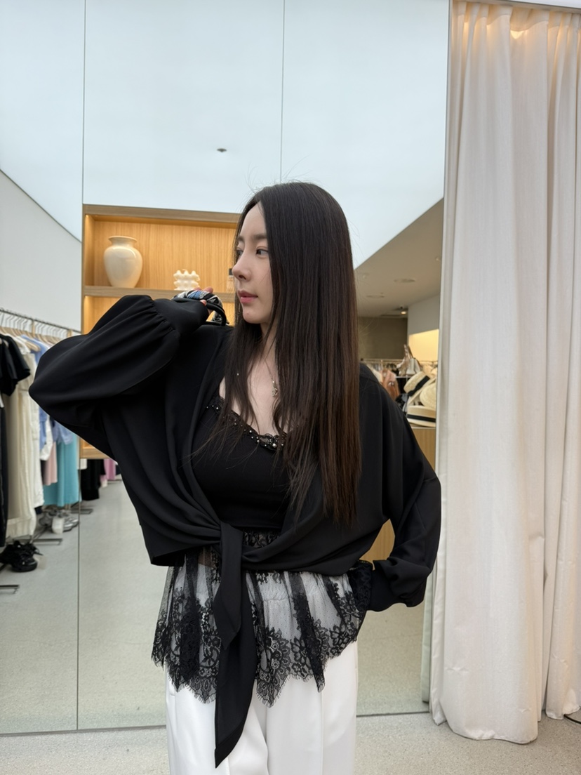 JUJU韓國直郵㊣女士新款真品休閑時尚推薦人氣25春夏襯衫蕾絲衫JUJU襯衫/蕾絲衫