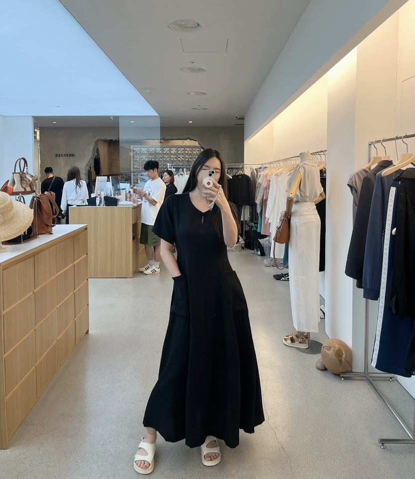 JUJU東大門㊣實拍女裝新款推薦人氣時尚25春夏真品連衣裙口袋JUJU連衣裙