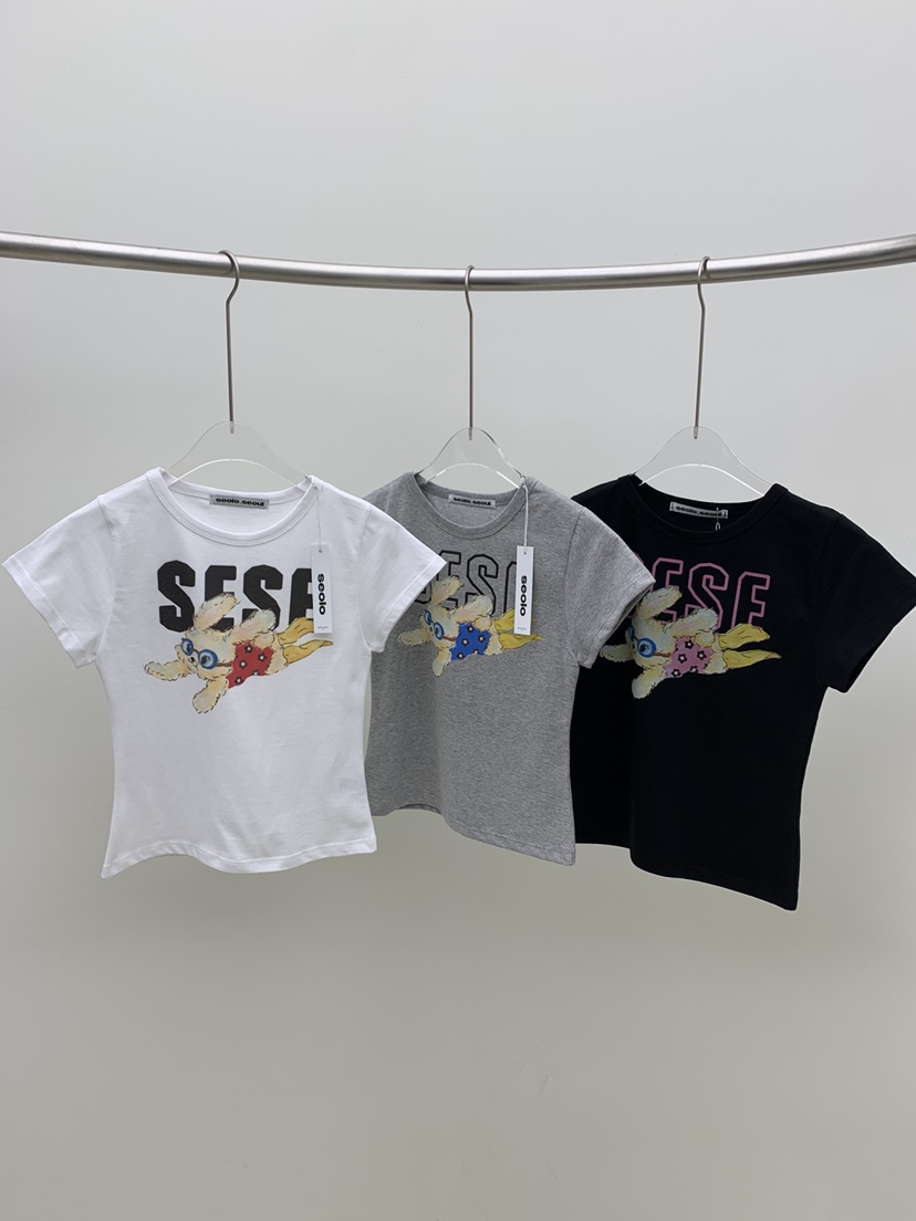 SEOLO韓國代購㊣女士新款25春夏推薦職業真品休閑熱賣T恤兔子Seolo seoulT恤