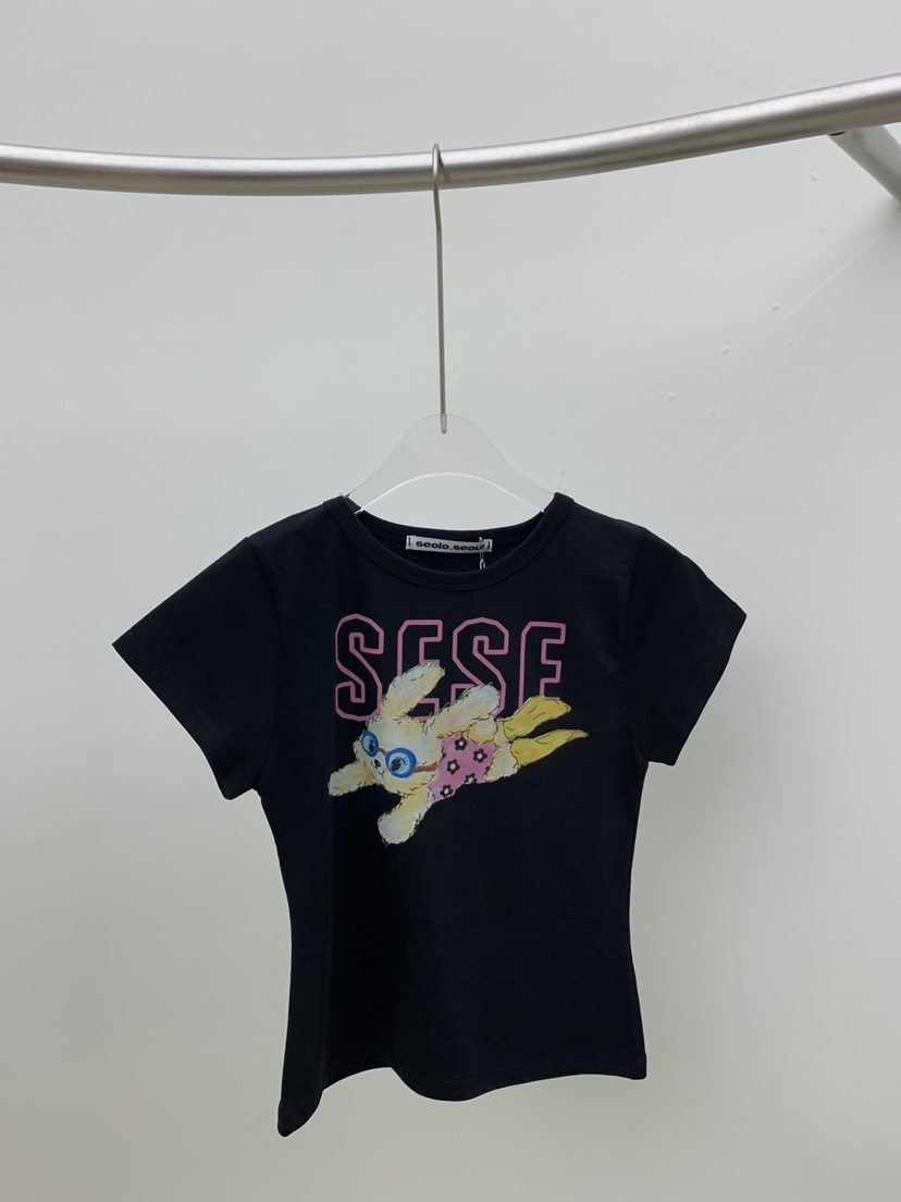 SEOLO韓國代購㊣女士新款25春夏推薦職業真品休閑熱賣T恤兔子Seolo seoulT恤