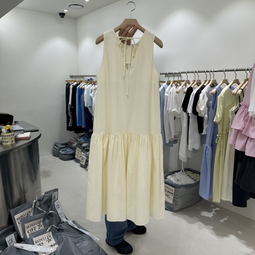 REPELLER東大門㊣代購女士新款真品職業人氣休閑連衣裙條紋REPELLER連衣裙