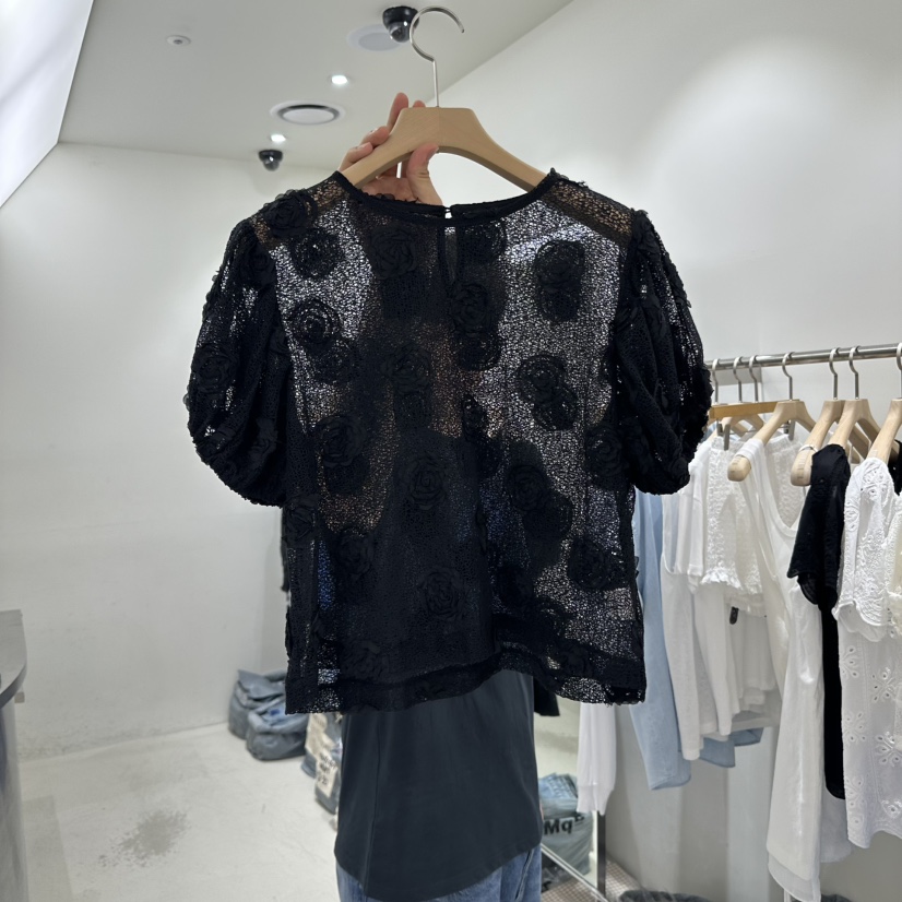 REPELLER東大門㊣代購女士新品真品人氣熱賣襯衫蕾絲衫泡泡袖REPELLER襯衫/蕾絲衫圖色2