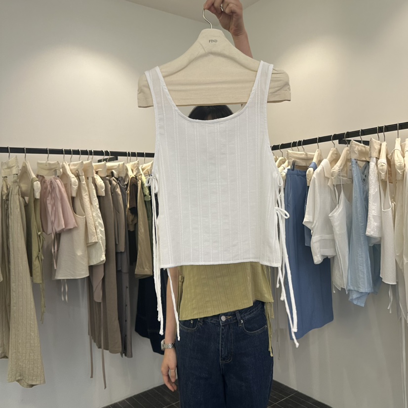 FIND-P韓國直郵㊣女裝新品25春夏推薦真品休閑吊帶背心蕾絲FIND-P吊帶/背心圖色2