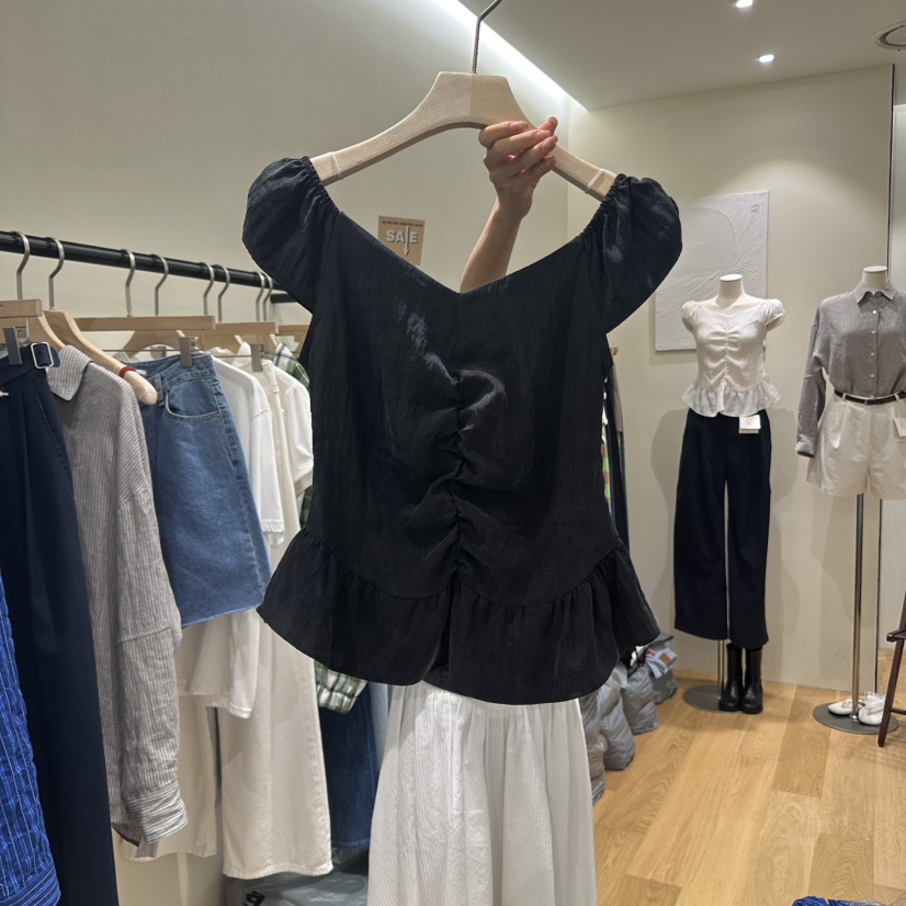 GILLI韓國代購㊣女士新品25春夏真品休閑推薦人氣吊帶背心褶皺GILLI吊帶/背心圖色2