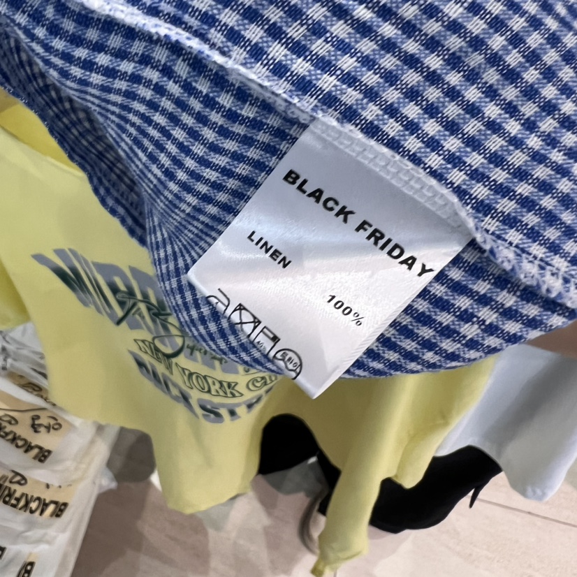 BLACKFRIDAY東大門㊣直郵女士新品真品時尚推薦T恤亞麻紐扣BLACK FRIDAYT恤