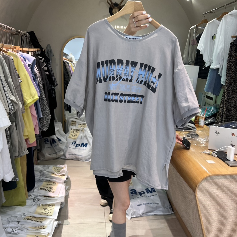 BLACKFRIDAY東大門㊣直郵女士新品真品時尚推薦T恤亞麻紐扣BLACK FRIDAYT恤圖色4