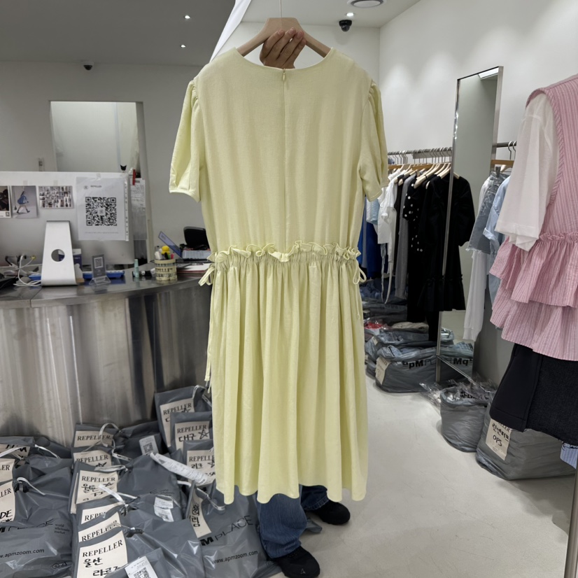 REPELLER東大門㊣直郵女裝新款真品熱賣職業推薦連衣裙亞麻REPELLER連衣裙
