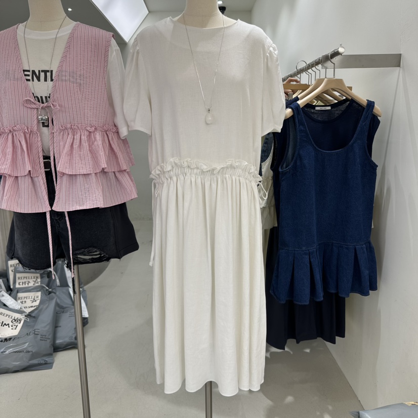 REPELLER東大門㊣直郵女裝新款真品熱賣職業推薦連衣裙亞麻REPELLER連衣裙圖色1