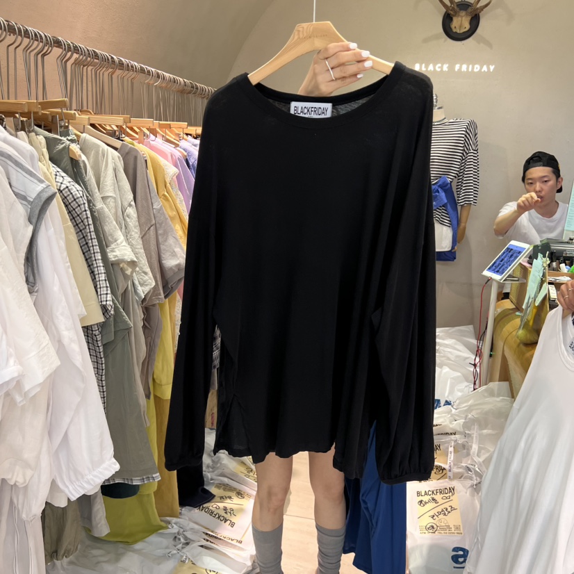 BLACKFRIDAY東大門㊣實拍女裝新款職業熱賣時尚25春夏長袖T恤BLACK FRIDAY長袖T恤圖色4
