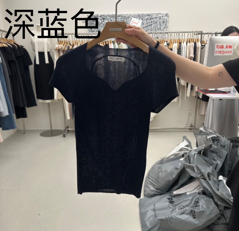 MER東大門㊣代購女士新款人氣25春夏時尚真品職業熱賣針織衫MER/ANGELO BIANCO針織衫圖色3