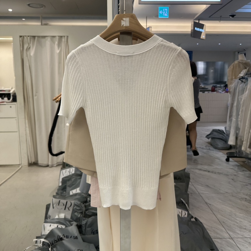 MER韓國代購㊣女士新品時尚熱賣人氣推薦真品25春夏針織衫V領MER/ANGELO BIANCO針織衫