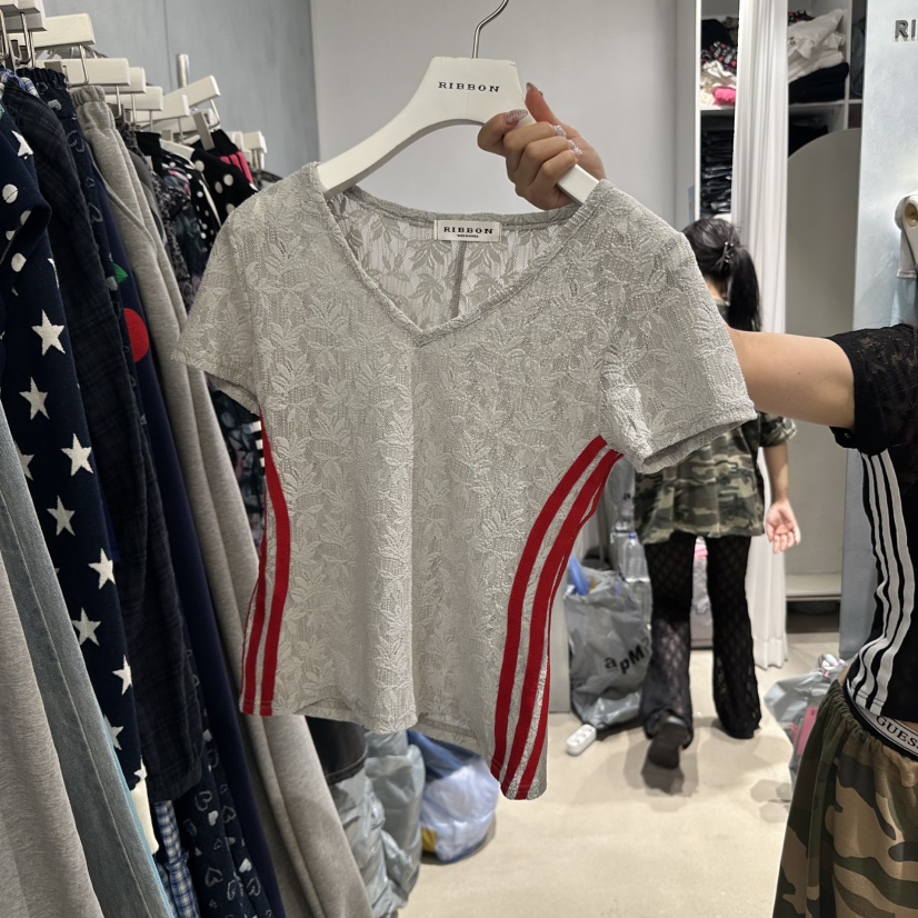 RIBBON東大門㊣實拍女士新品熱賣人氣真品時尚休閑襯衫蕾絲衫RIBBON襯衫/蕾絲衫圖色2