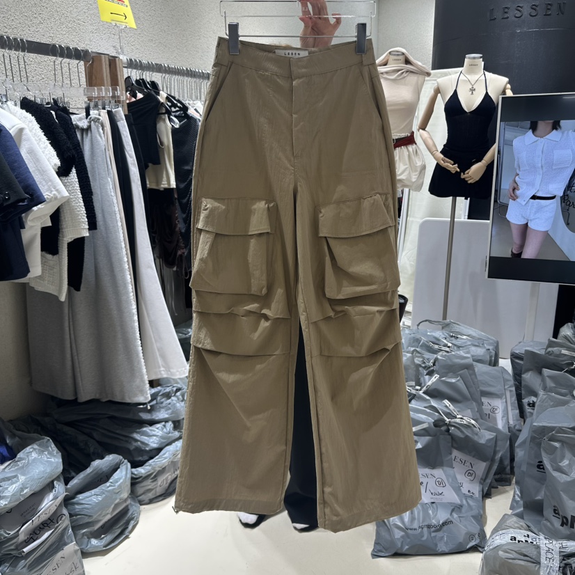 LESSEN韓國直郵㊣女士新品休閑推薦人氣時尚職業休閑褲口袋LESSEN休閑褲圖色2