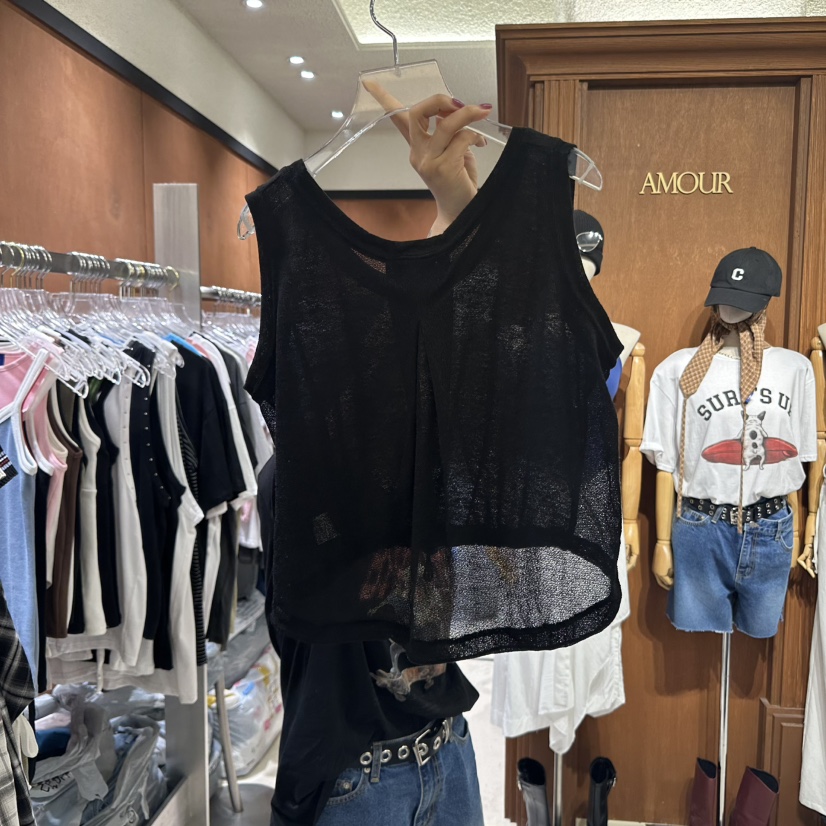 AMOUR東大門㊣直郵女士新品職業休閑25春夏人氣真品吊帶背心AMOUR吊帶/背心