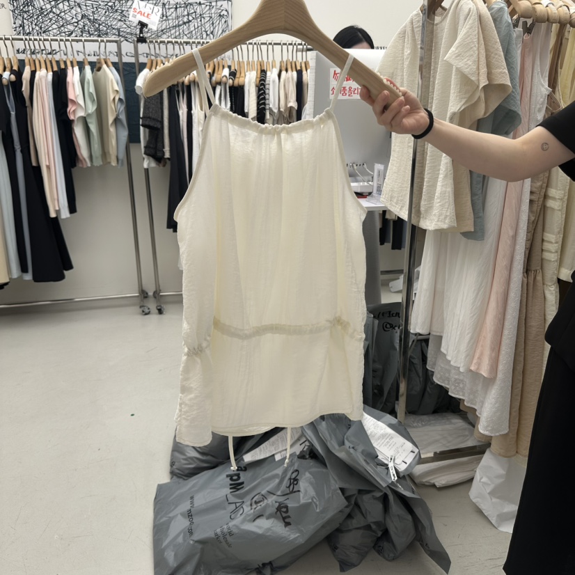 MER韓國代購㊣女士新款25春夏熱賣休閑真品職業時尚吊帶背心MER/ANGELO BIANCO吊帶/背心