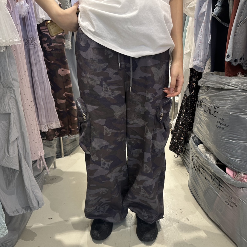 MIMME東大門㊣直郵女士新款熱賣真品25春夏人氣休閑褲口袋拉鏈MIMME休閑褲圖色2