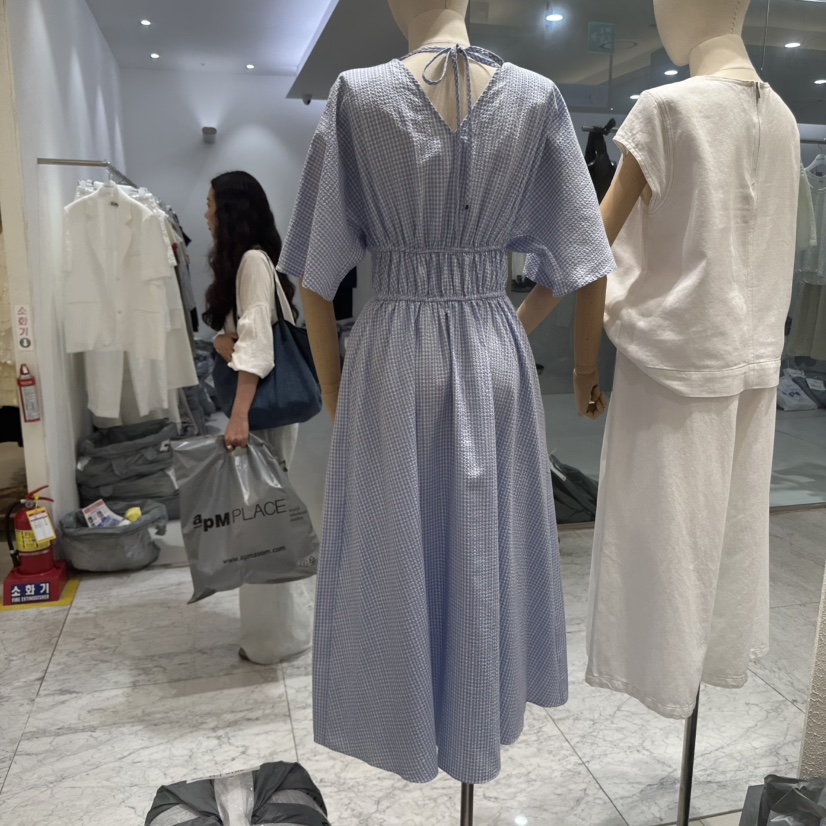 BLUEI-D東大門㊣直郵女裝新款時尚熱賣真品職業25春夏連衣裙Blue i-d連衣裙
